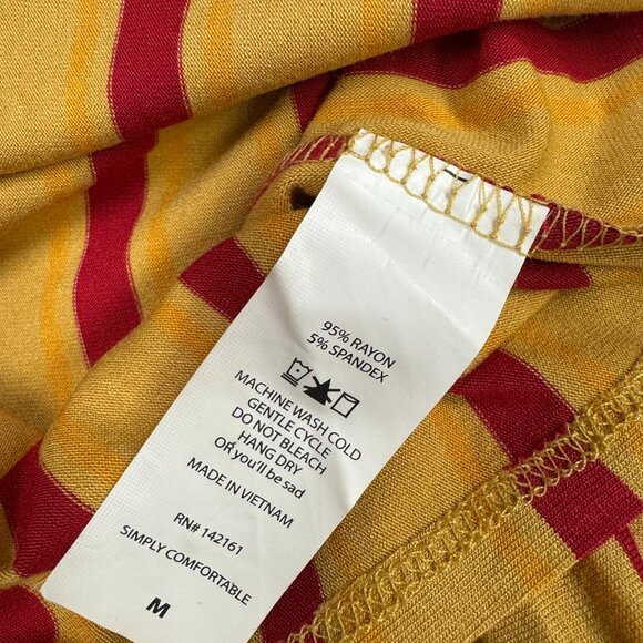 LuLaRoe Julia Dress Mustard Red Stripe NWT size M - Picture 5 of 10